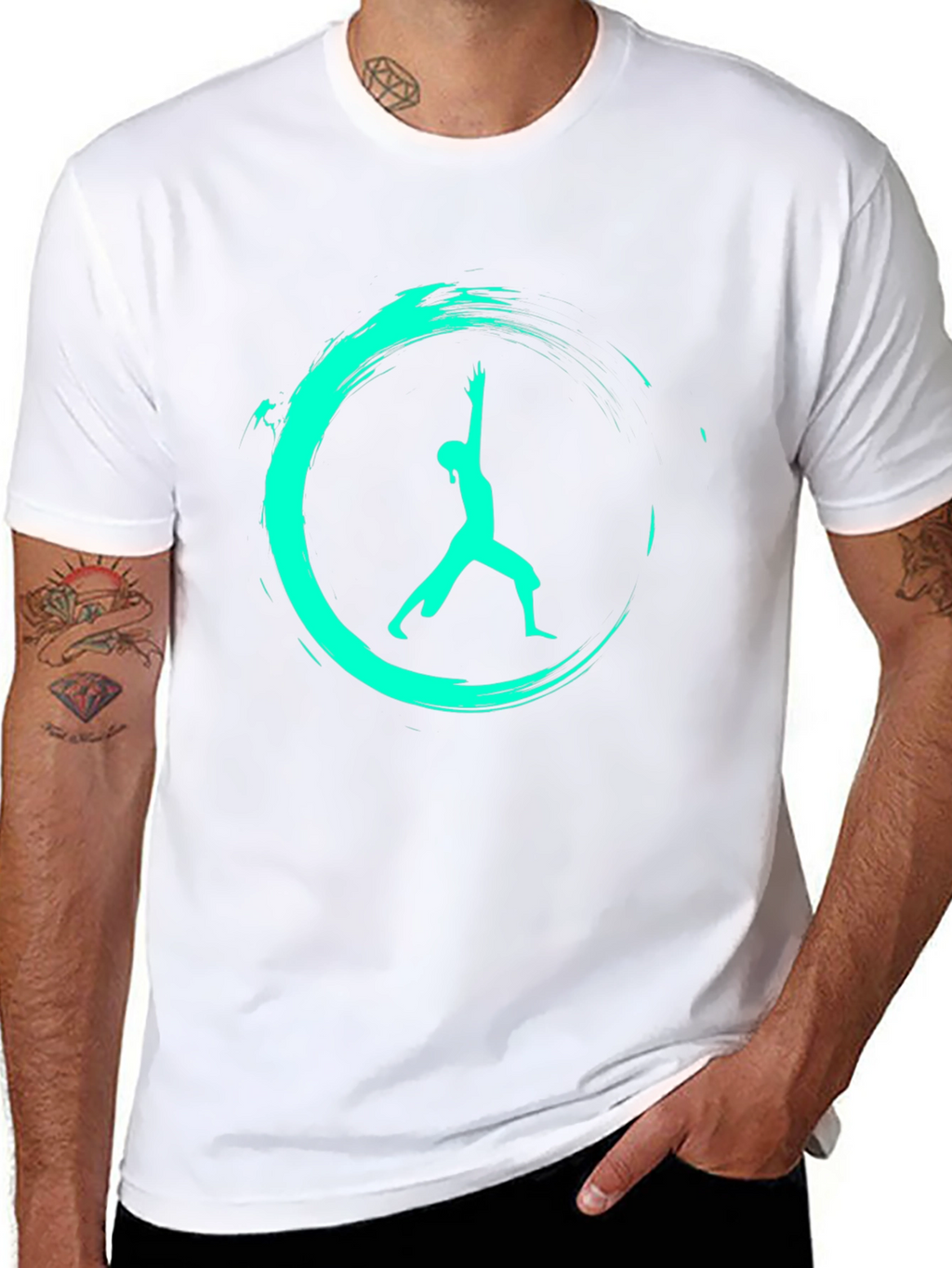 Zen Warrior T-Shirt - Black Yoga Pose Tee