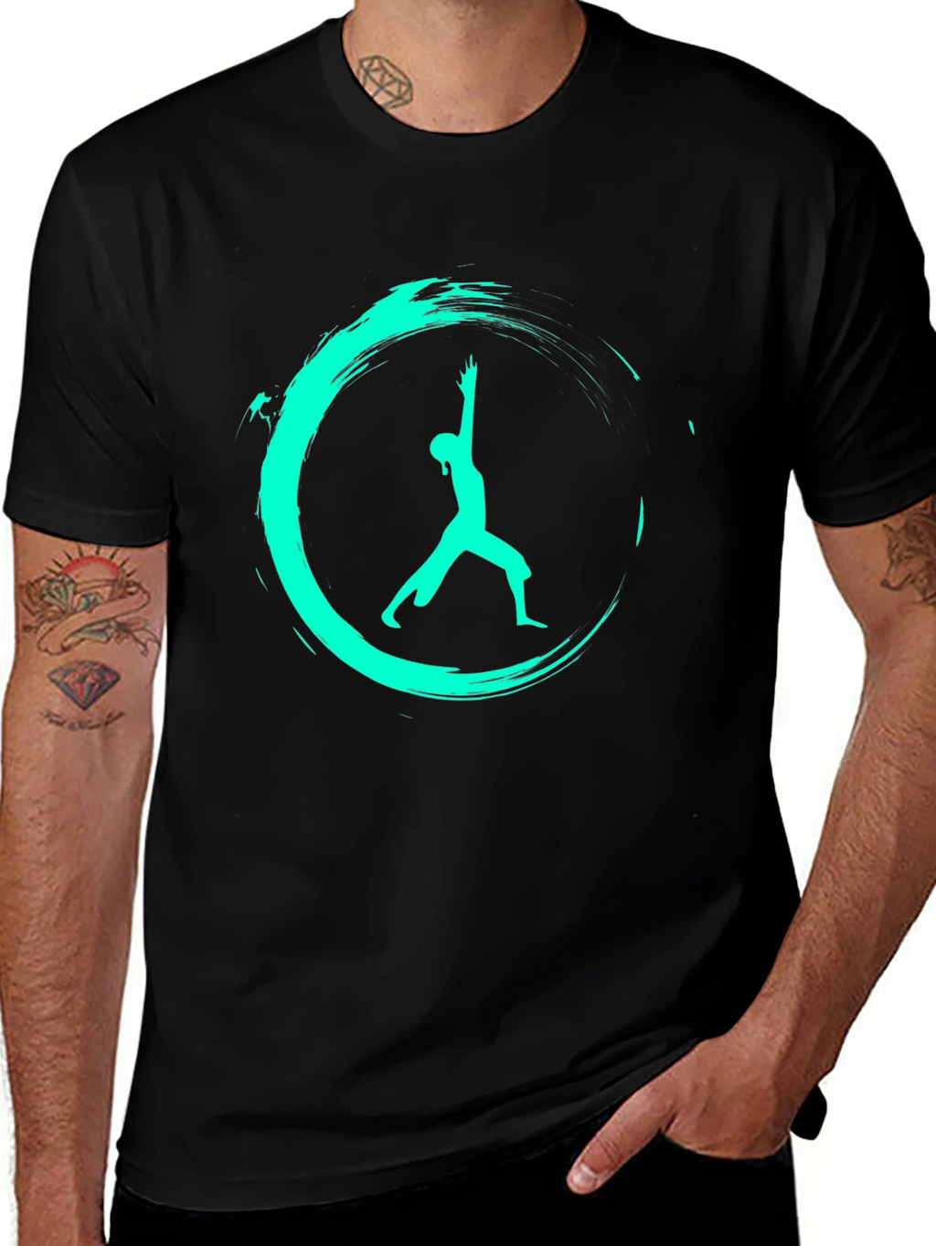Zen Warrior T-Shirt - Black Yoga Pose Tee