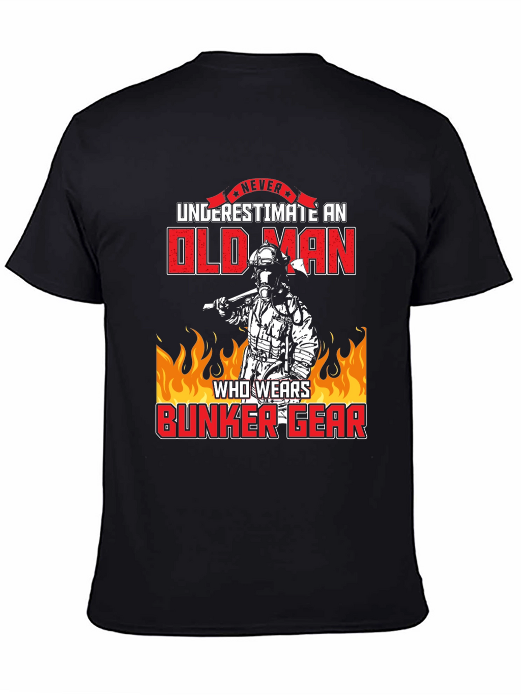Old Man Bunker Gear Firefighter T-Shirt