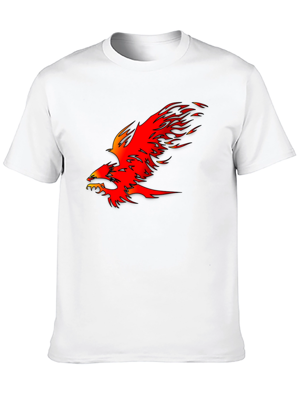 Fiery Phoenix Graphic Tee - Bold Black Cotton T-Shirt