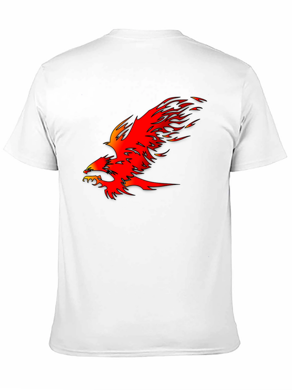 Fiery Phoenix Graphic Tee - Bold Black Cotton T-Shirt