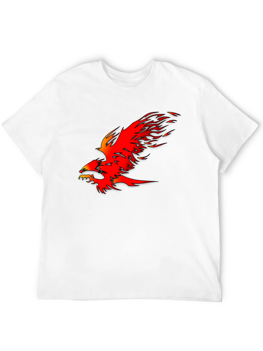 Fiery Phoenix Graphic Tee - Bold Black Cotton T-Shirt