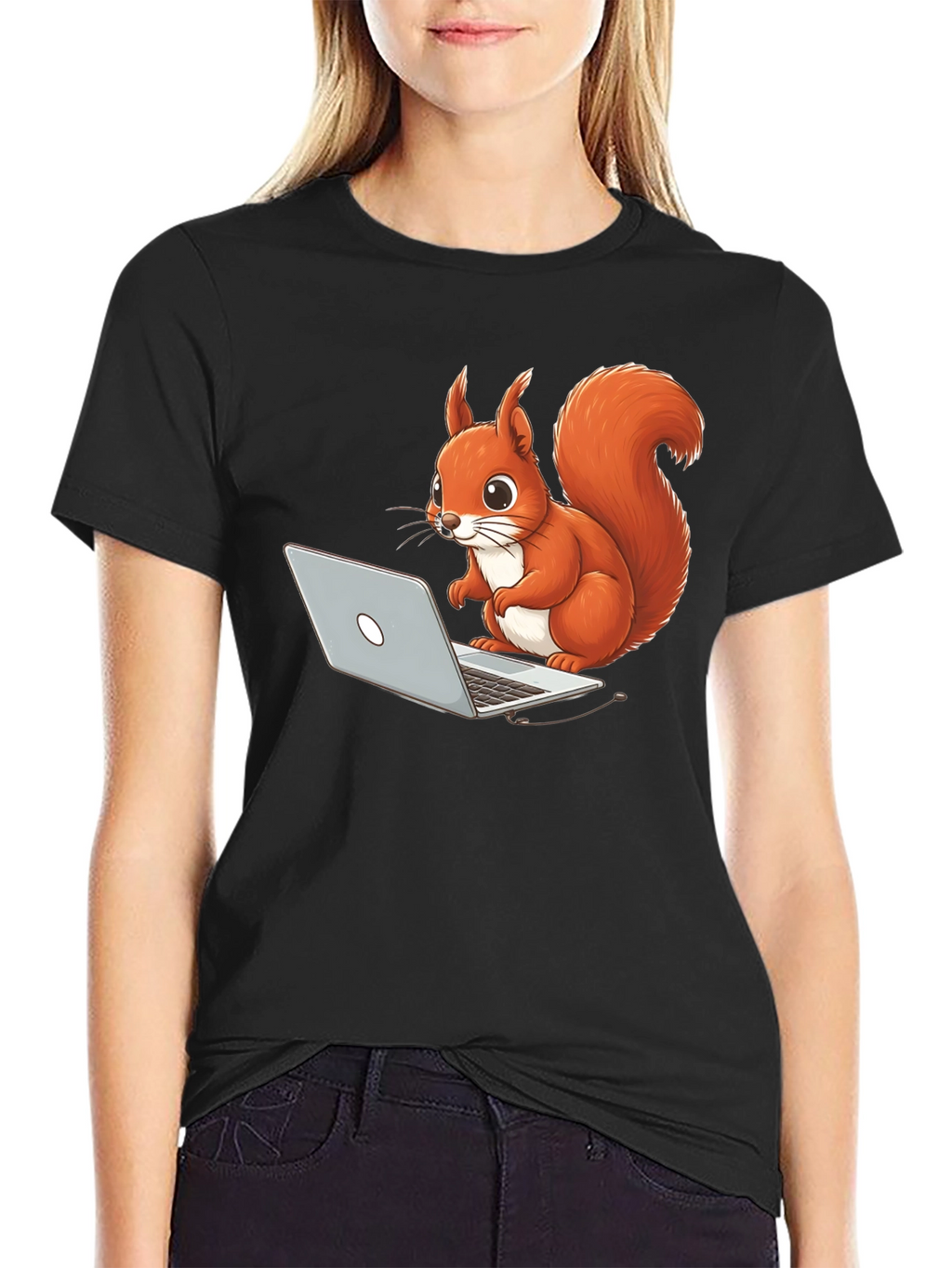 Squirrel Programmer Black T-Shirt