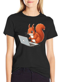 Squirrel Programmer Black T-Shirt