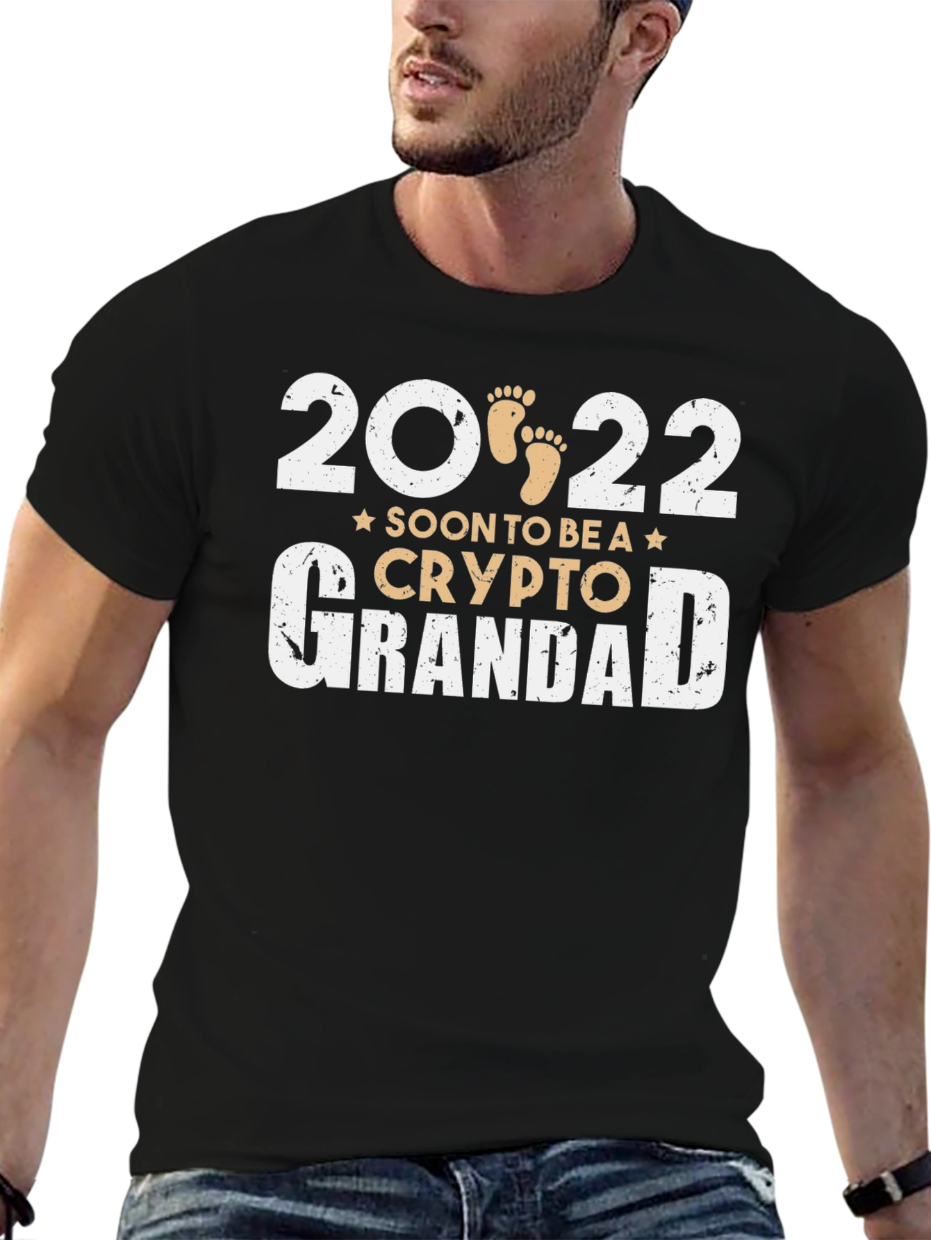 Crypto Grandad 2022 Black Graphic T-Shirt