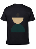 Modern Geometric Graphic T-Shirt - Stylish Crew Neck Tee