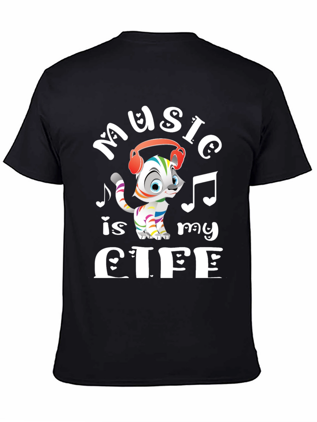 Music is My Life Cat Graphic Tee