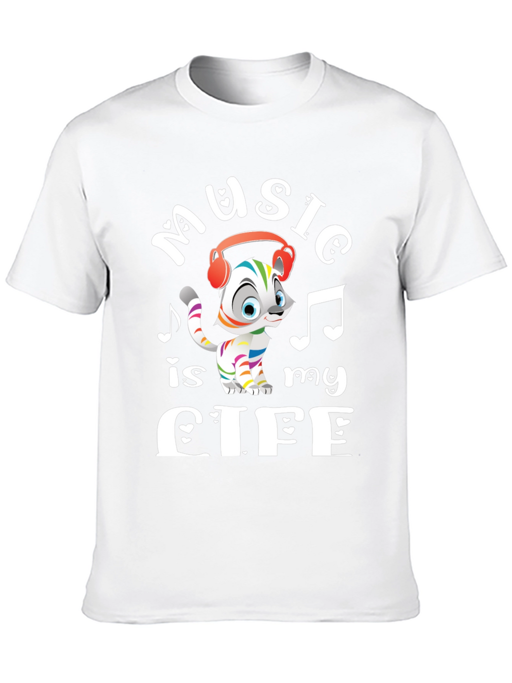 Music is My Life Cat Graphic Tee