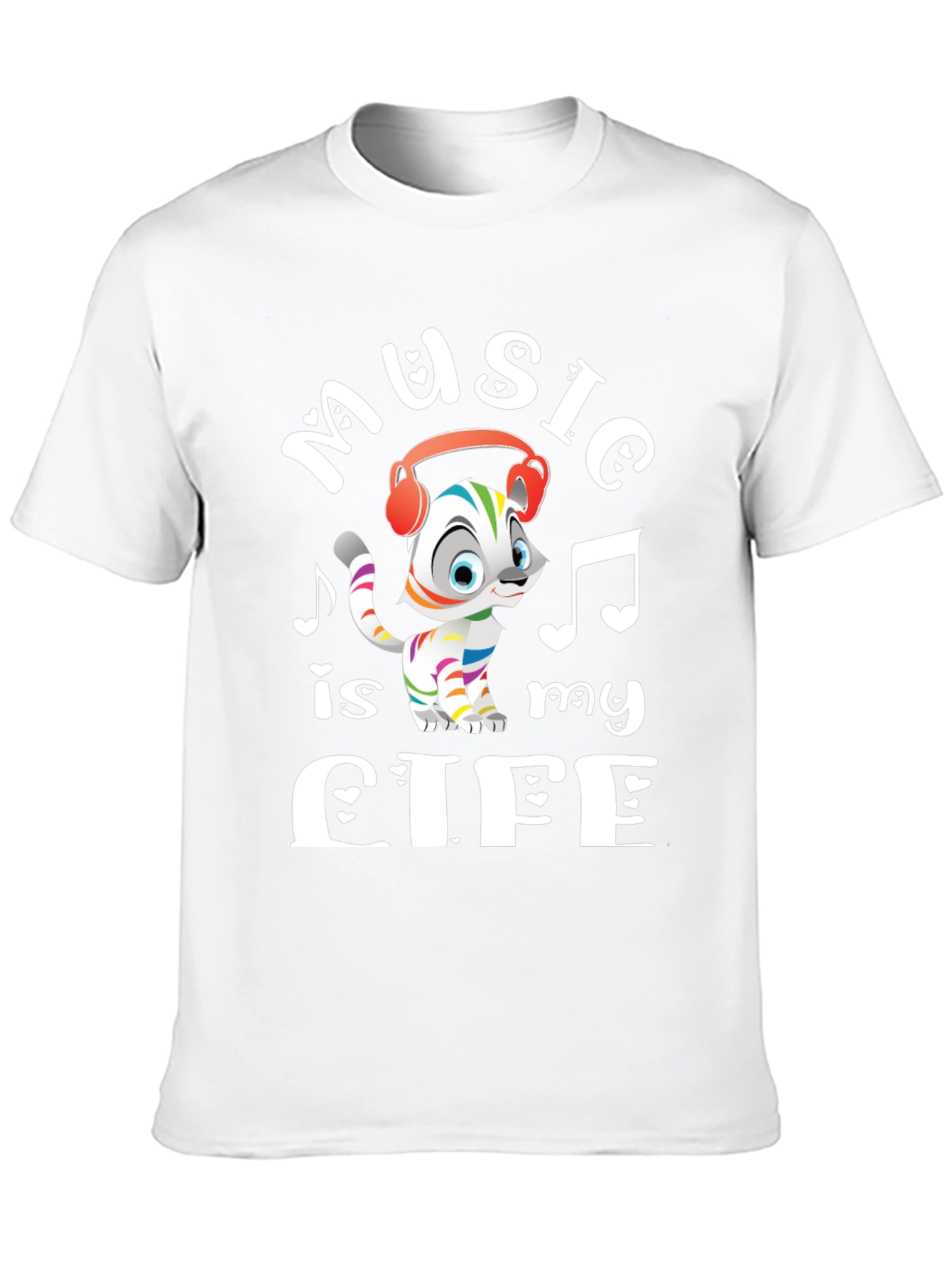 Music is My Life Cat Graphic Tee