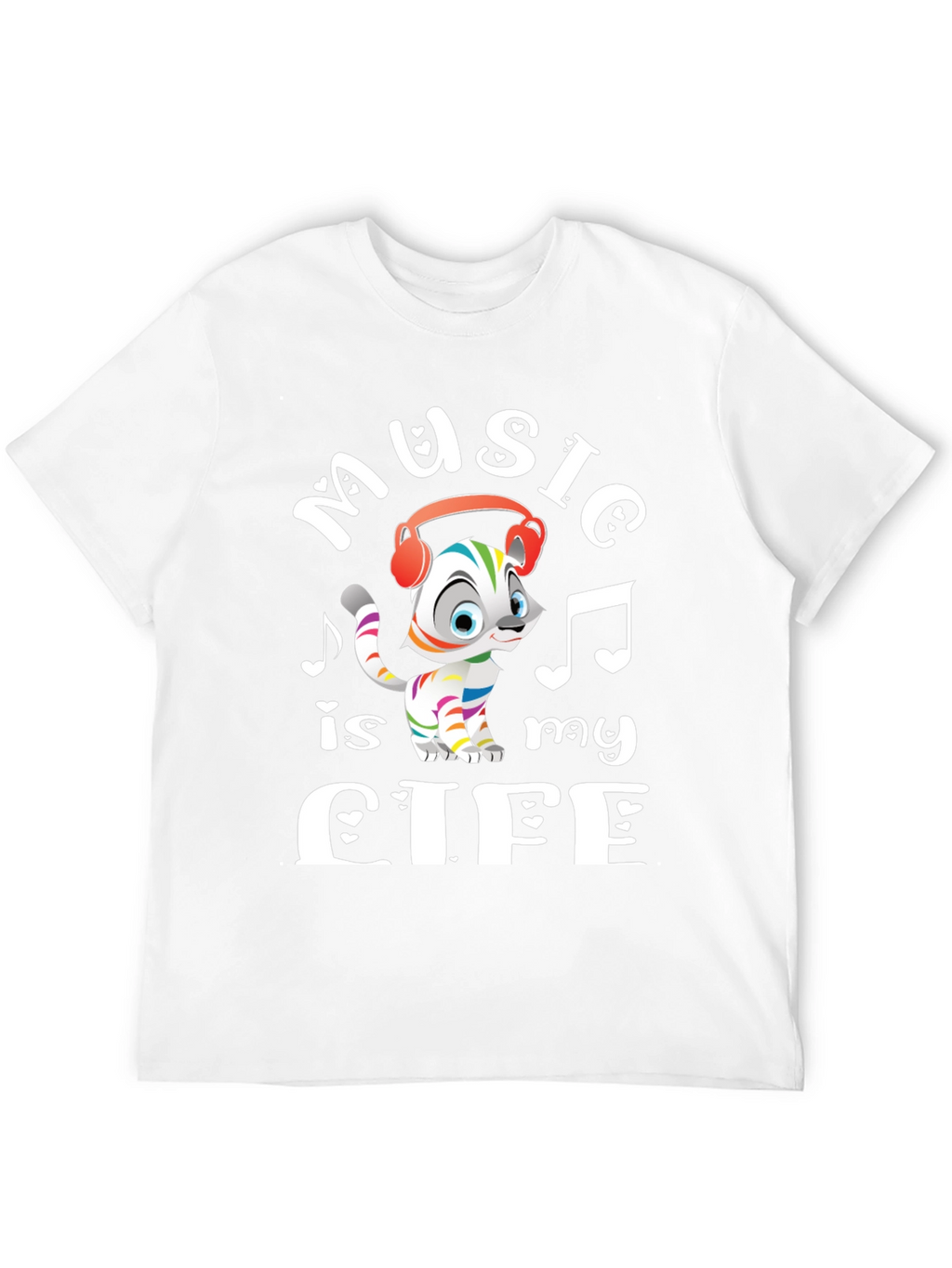 Music is My Life Cat Graphic Tee