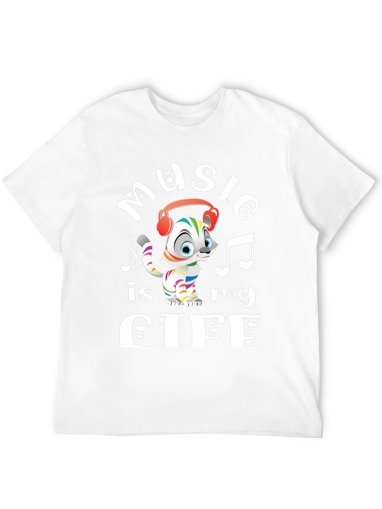 Music is My Life Cat Graphic Tee