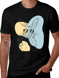 Cool Rabbit Graphic Tee - Peace Out Style!