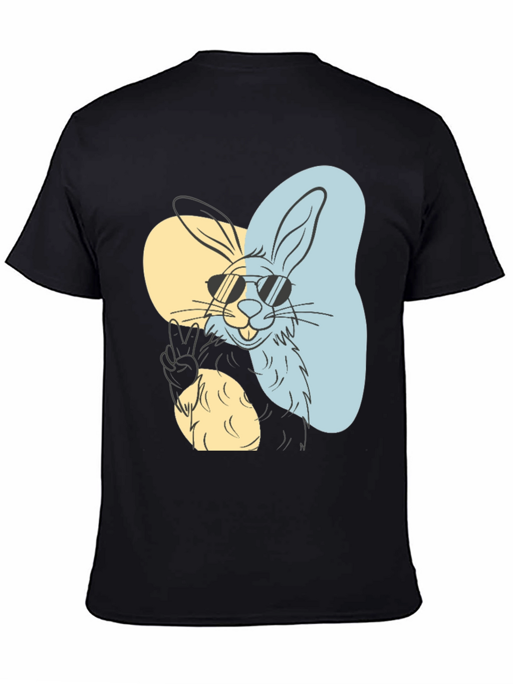 Cool Rabbit Graphic Tee - Peace Out Style!