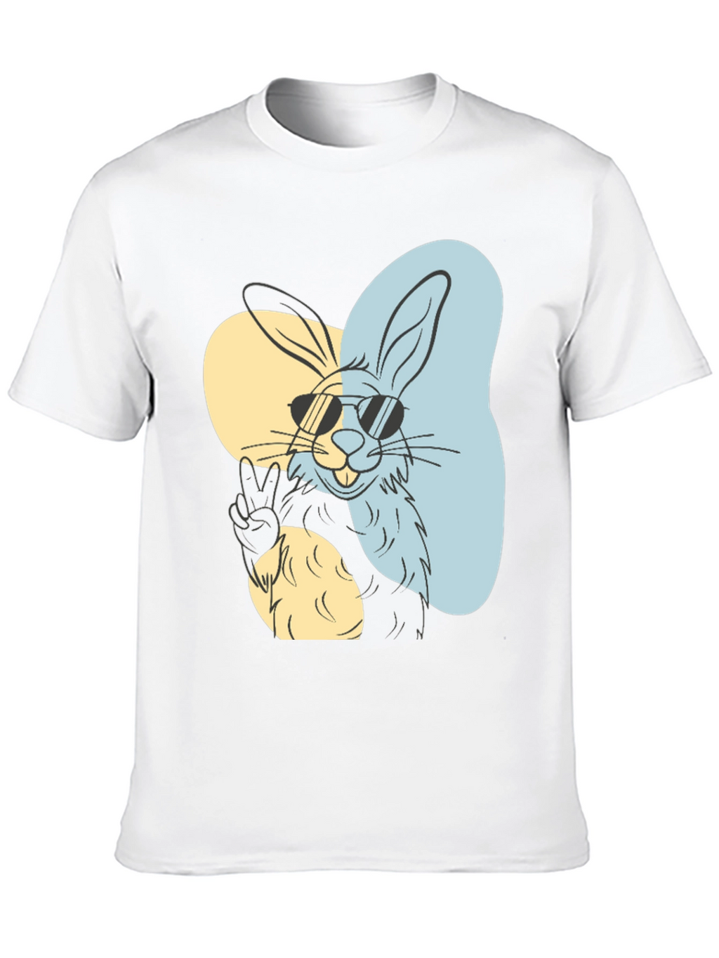 Cool Rabbit Graphic Tee - Peace Out Style!