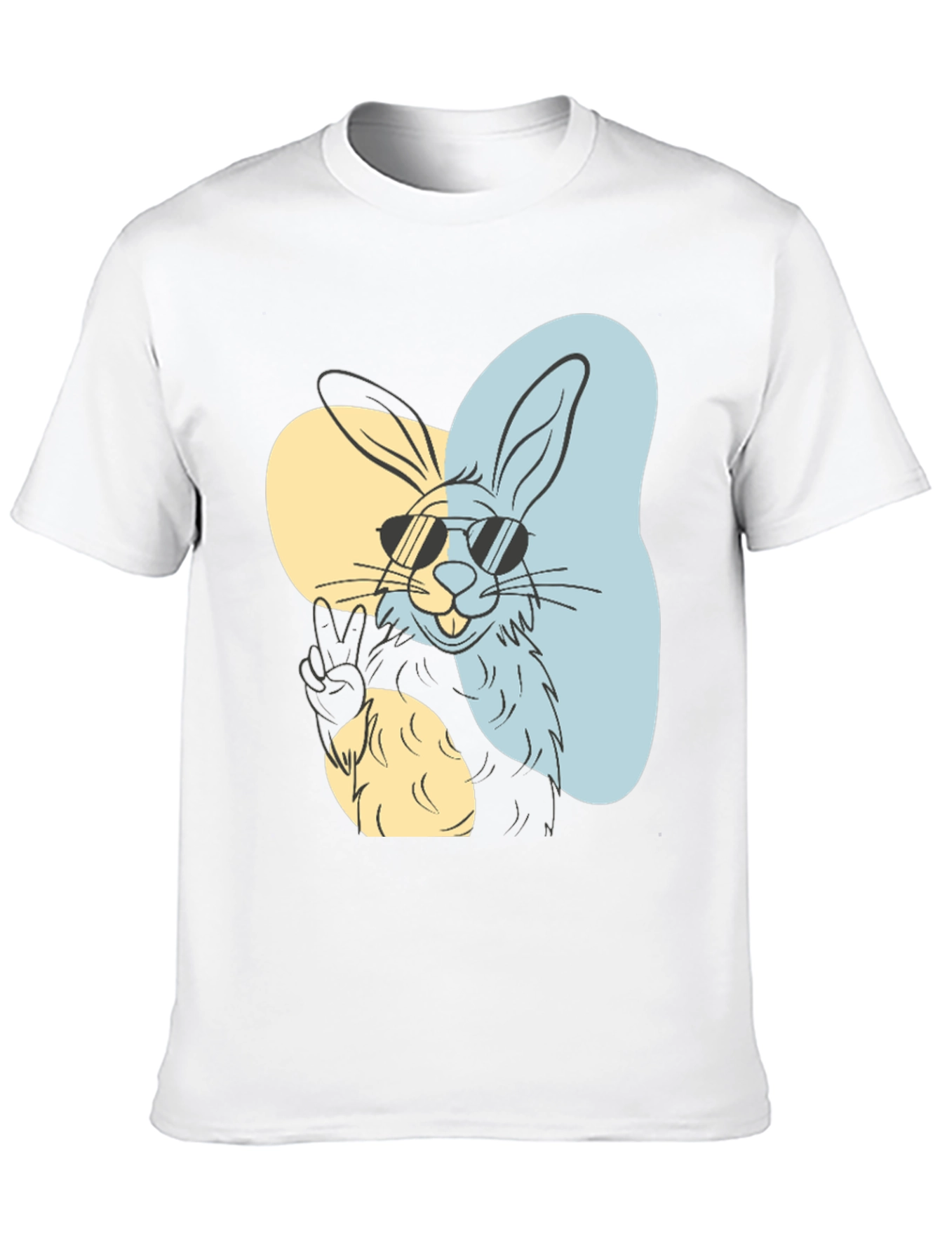 Cool Rabbit Graphic Tee - Peace Out Style!