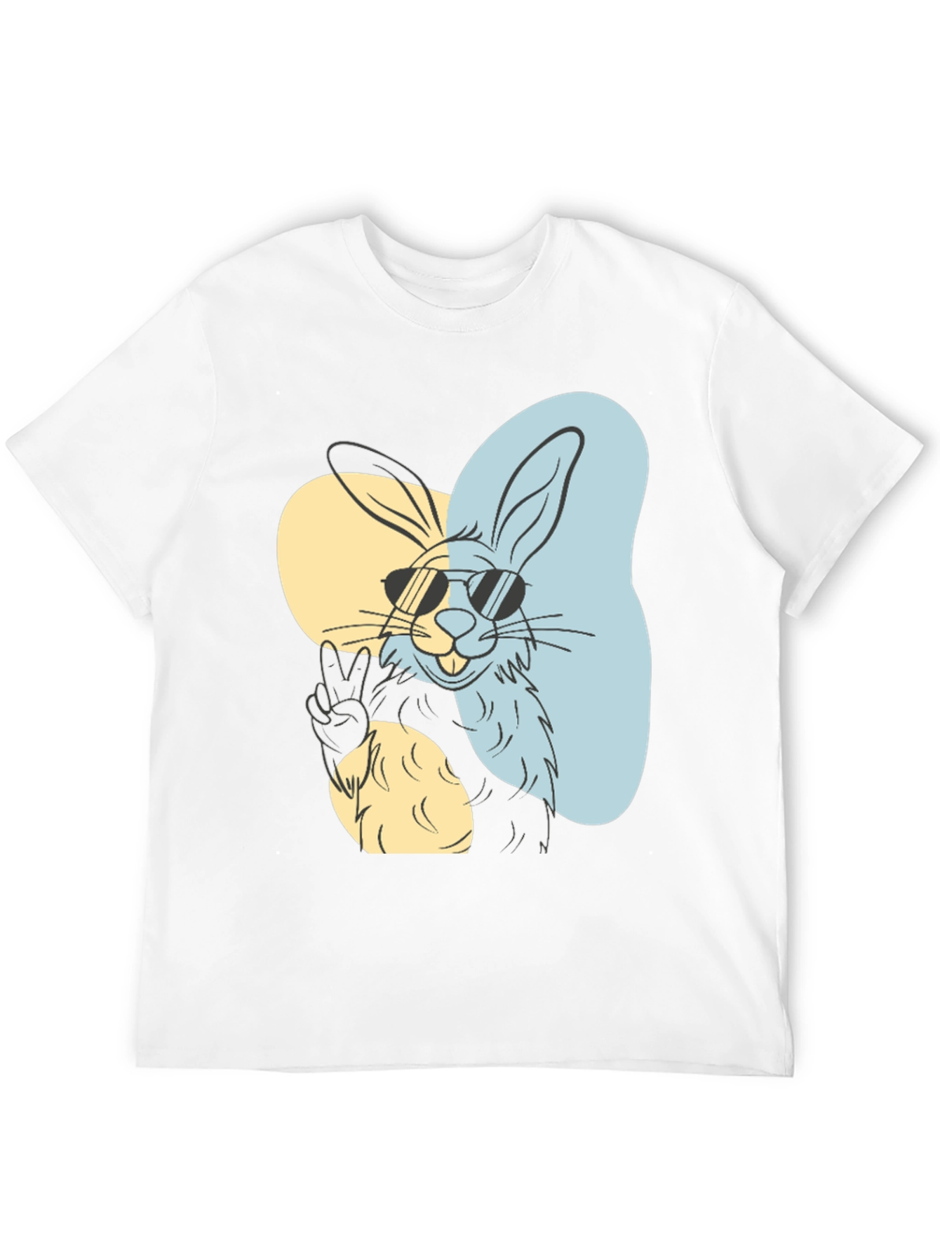 Cool Rabbit Graphic Tee - Peace Out Style!