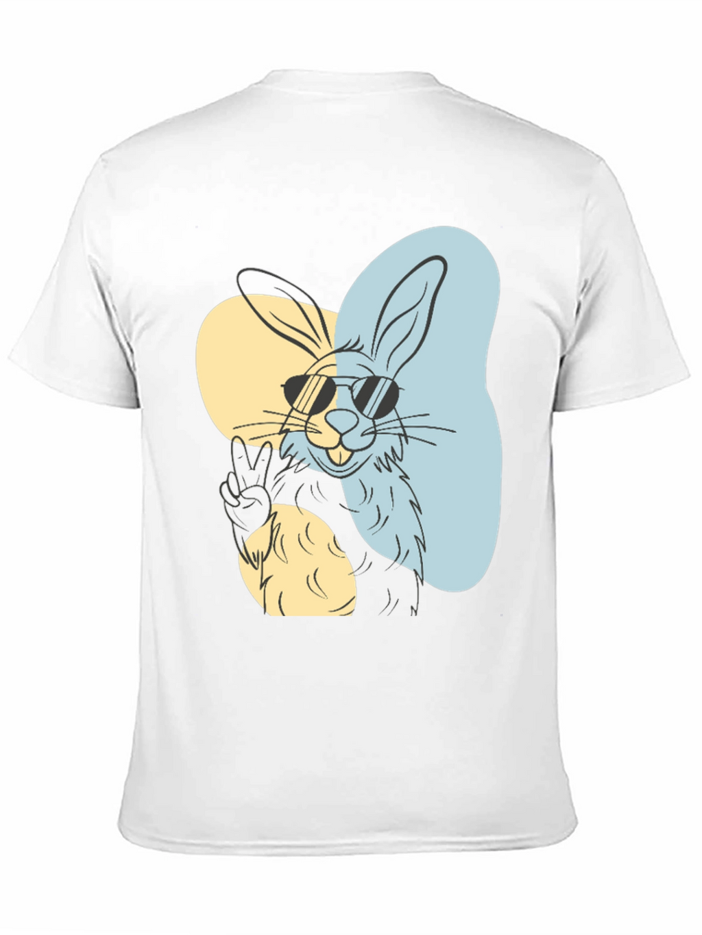 Cool Rabbit Graphic Tee - Peace Out Style!