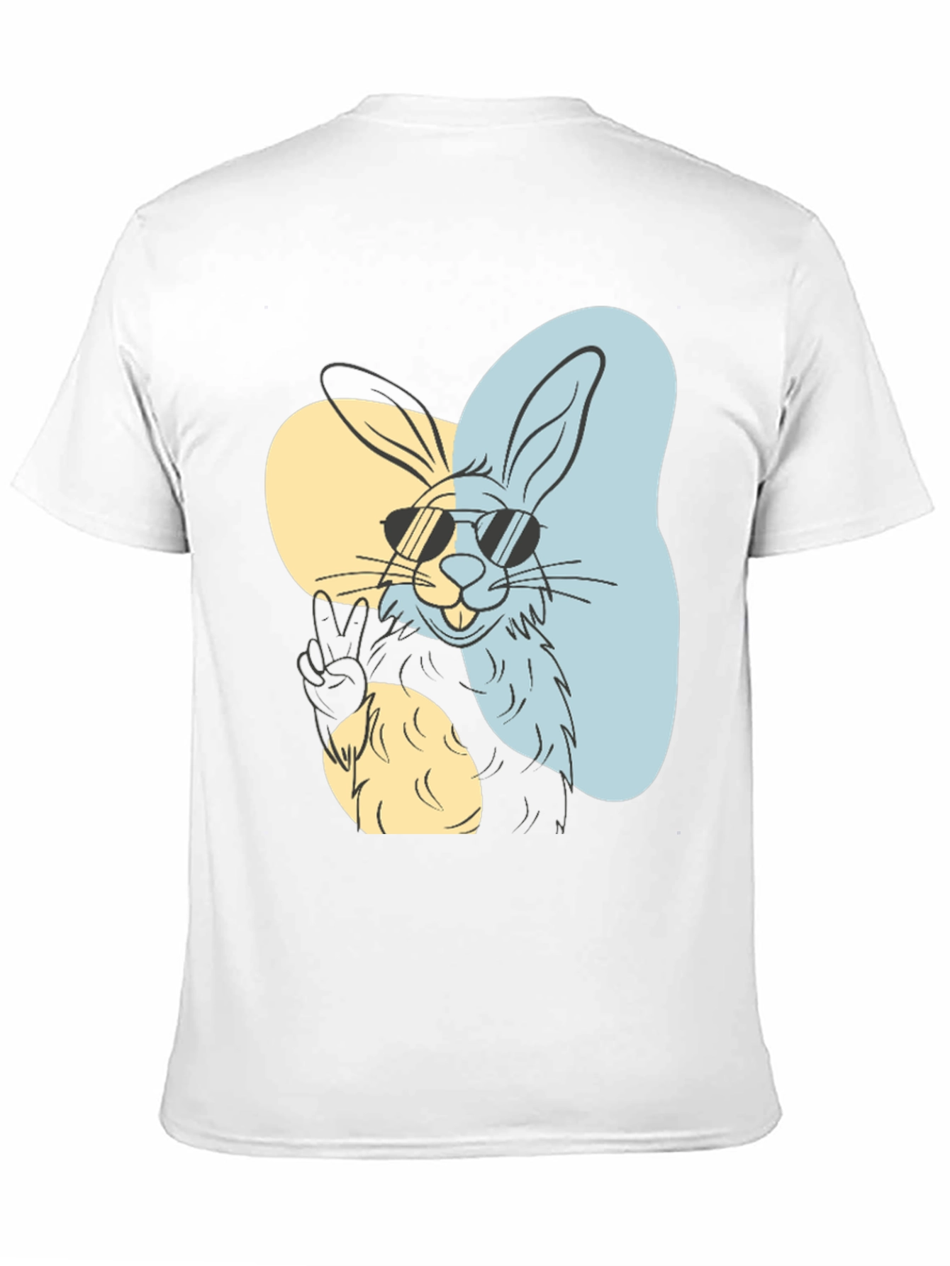 Cool Rabbit Graphic Tee - Peace Out Style!