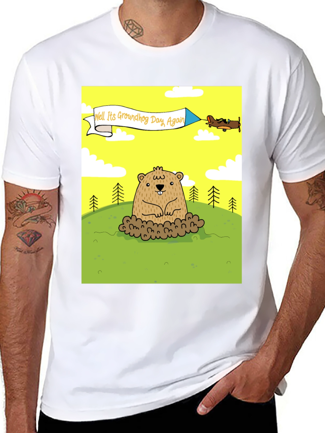 Groundhog Day T-Shirt - Funny Cartoon Graphic Tee