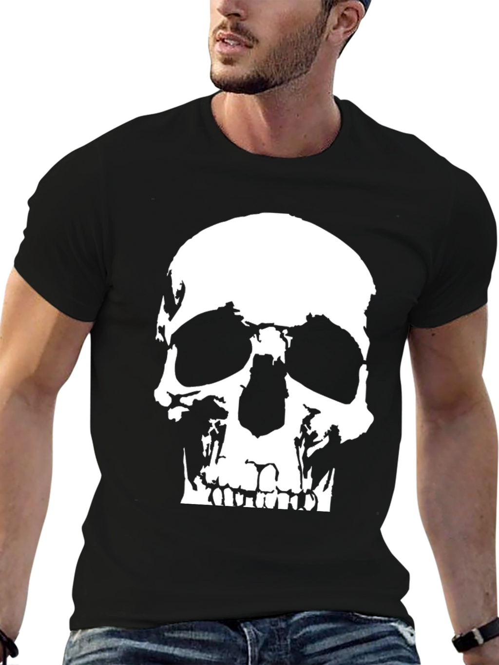 Skull Graphic T-Shirt - Bold Black Tee