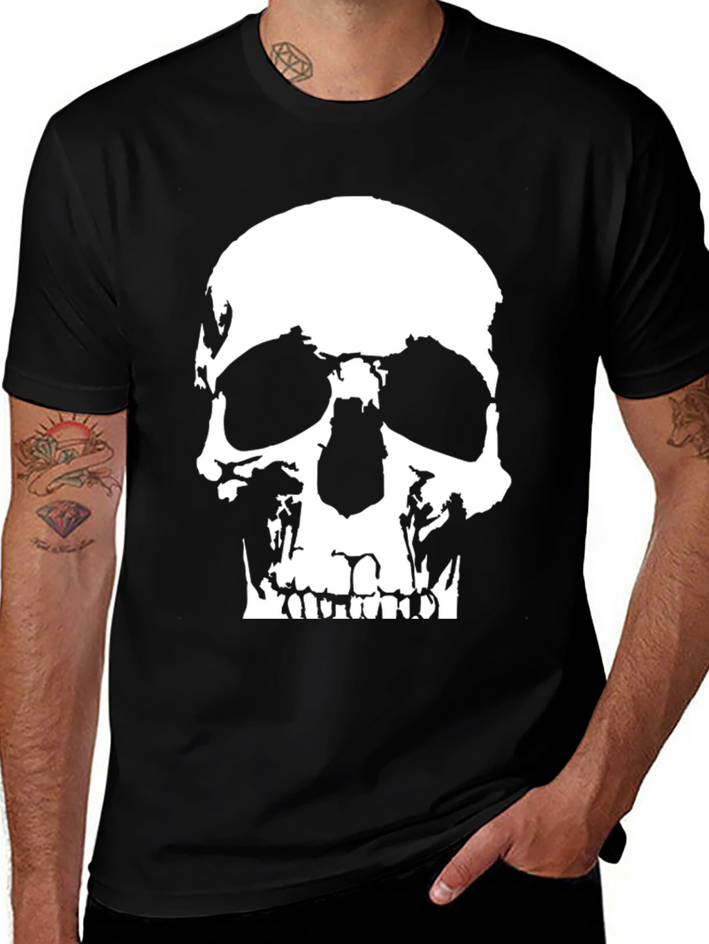 Skull Graphic T-Shirt - Bold Black Tee