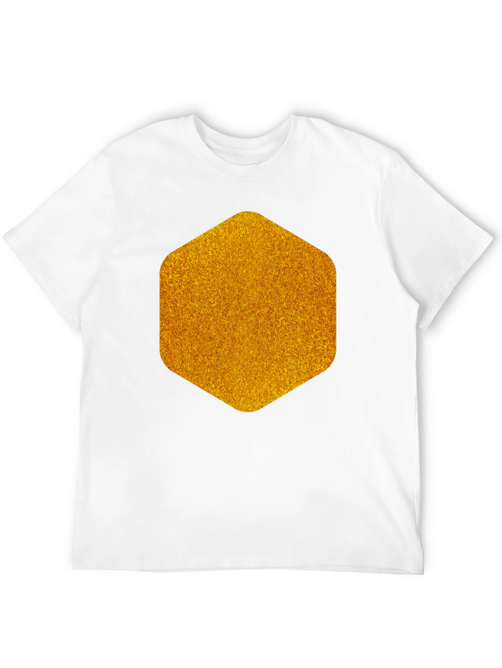 Geometric Gold Graphic Tee - Modern Mens Black T-Shirt