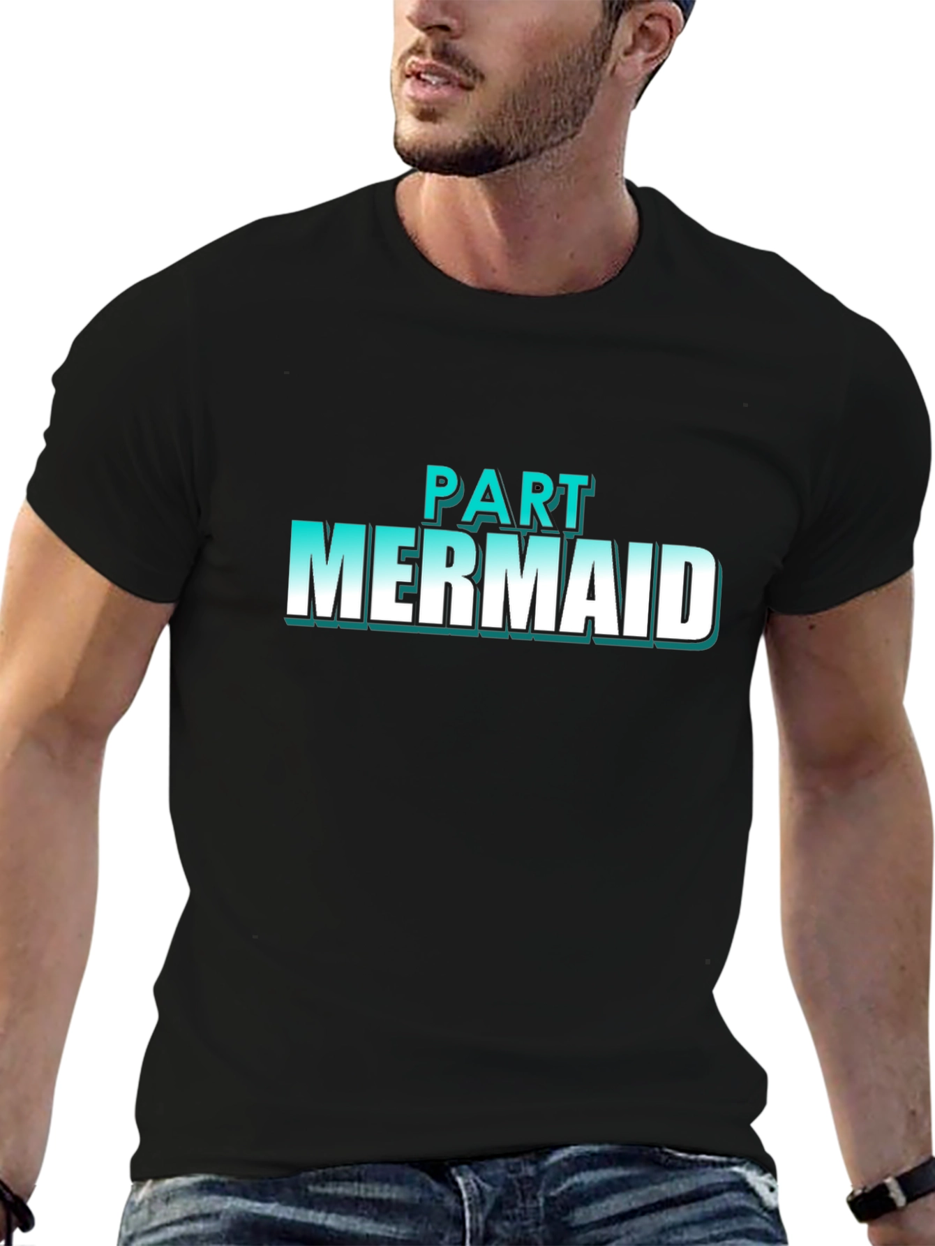 Part Mermaid Graphic T-Shirt - Black Cotton Tee