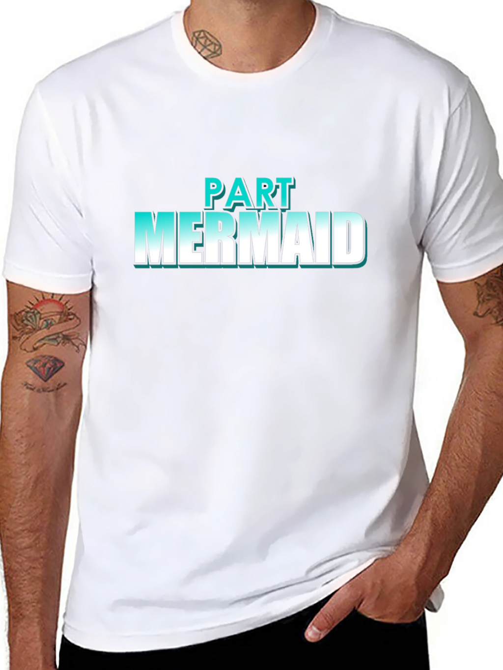 Part Mermaid Graphic T-Shirt - Black Cotton Tee