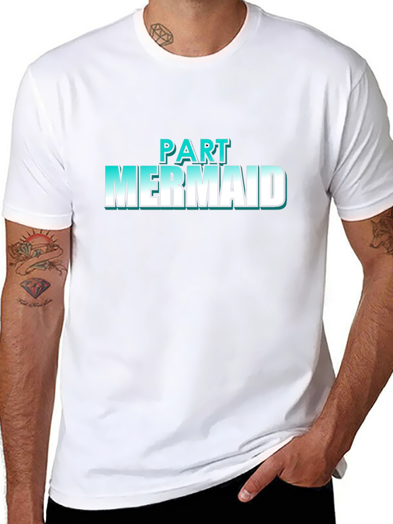 Part Mermaid Graphic T-Shirt - Black Cotton Tee