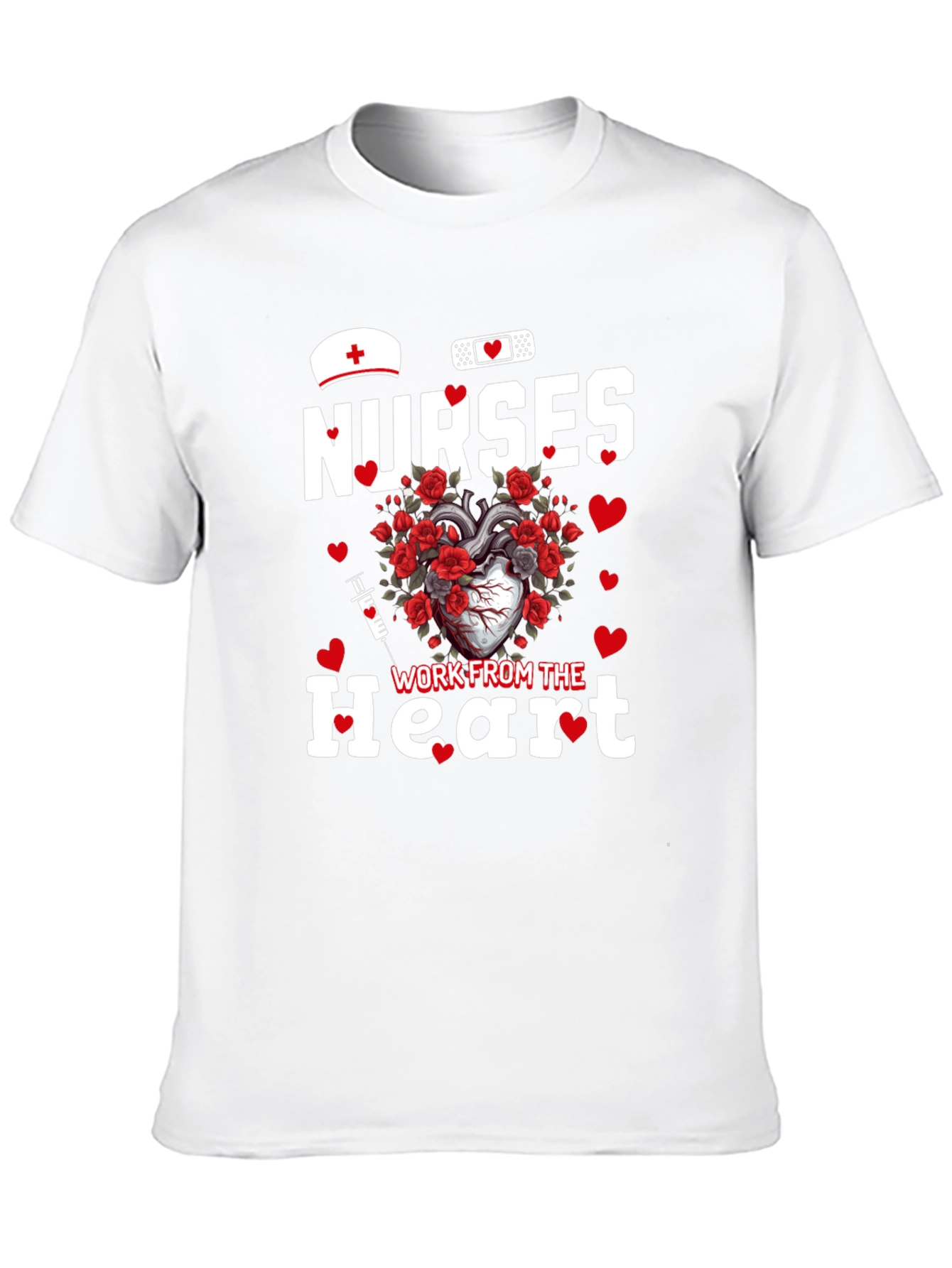 Nurses Work From The Heart Graphic Tee