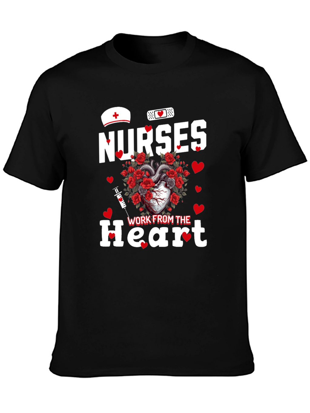 Nurses Work From The Heart Graphic Tee