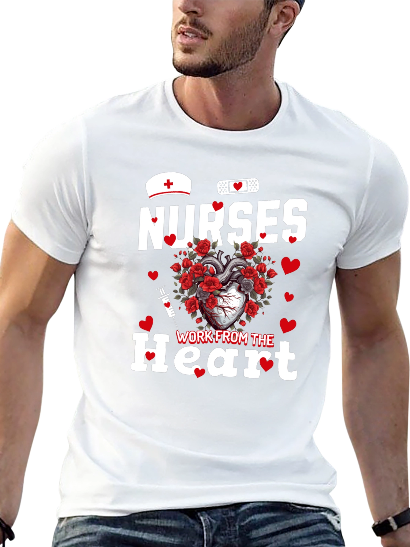 Nurses Work From The Heart Graphic Tee