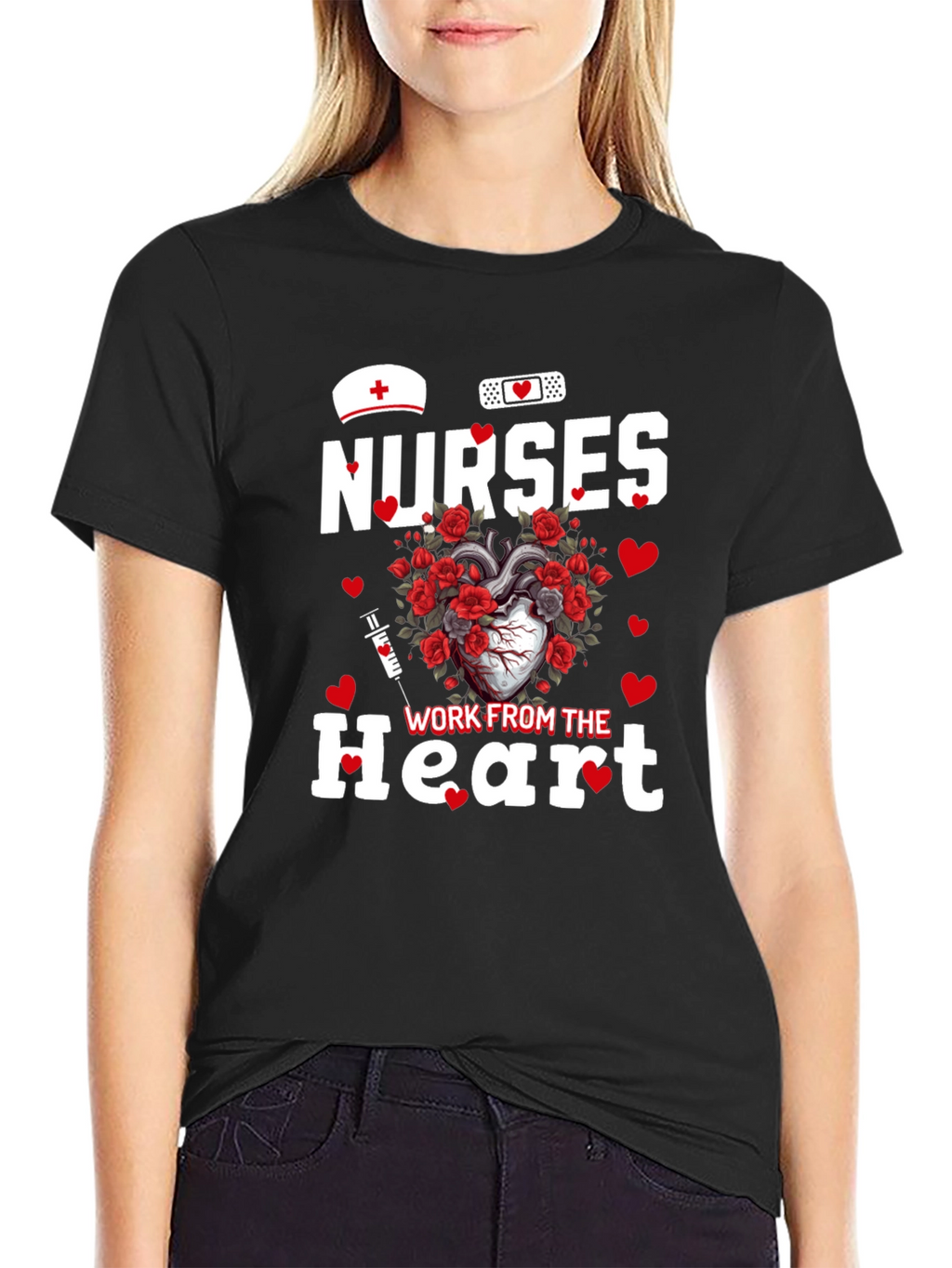 Nurses Work From The Heart Graphic Tee