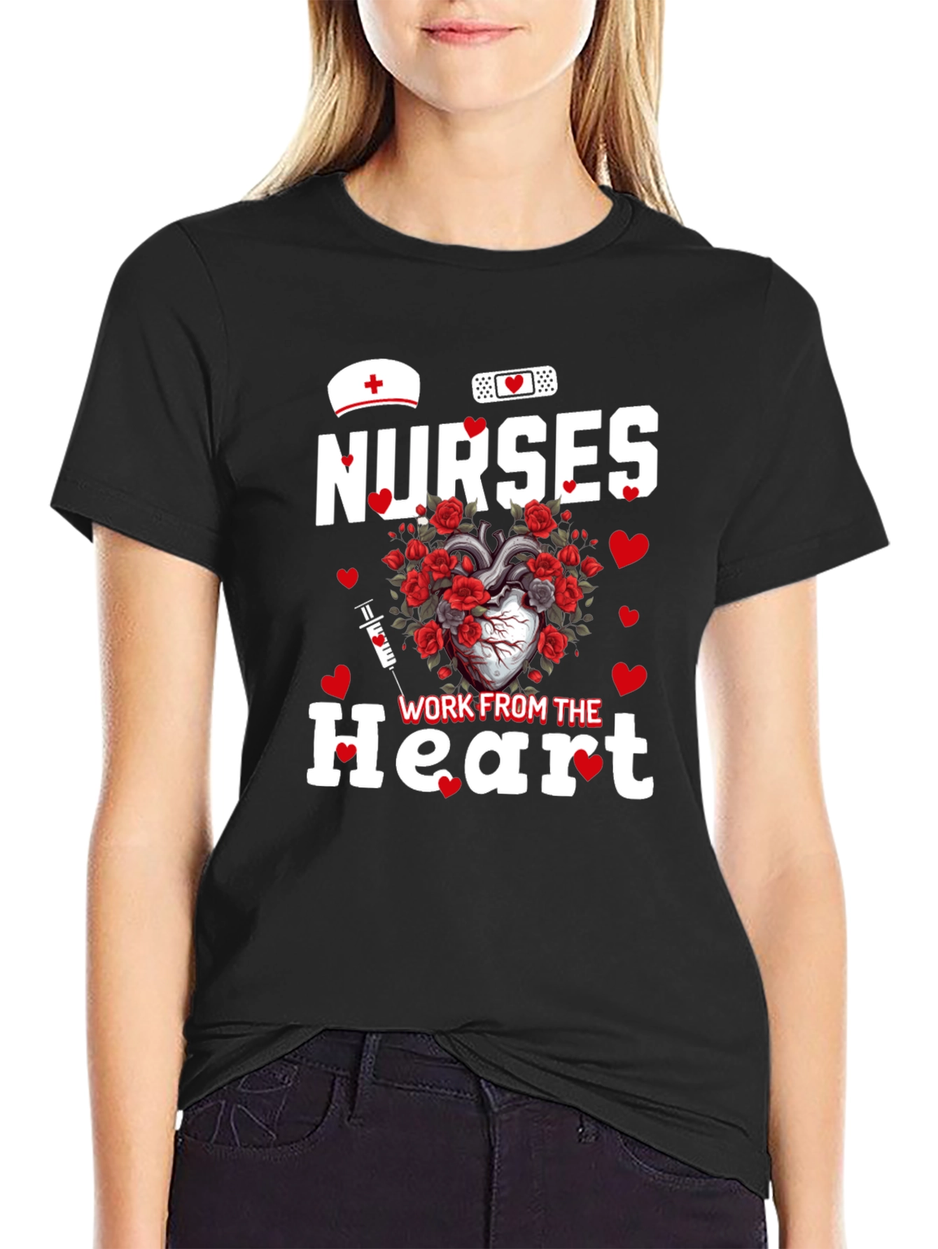 Nurses Work From The Heart Graphic Tee