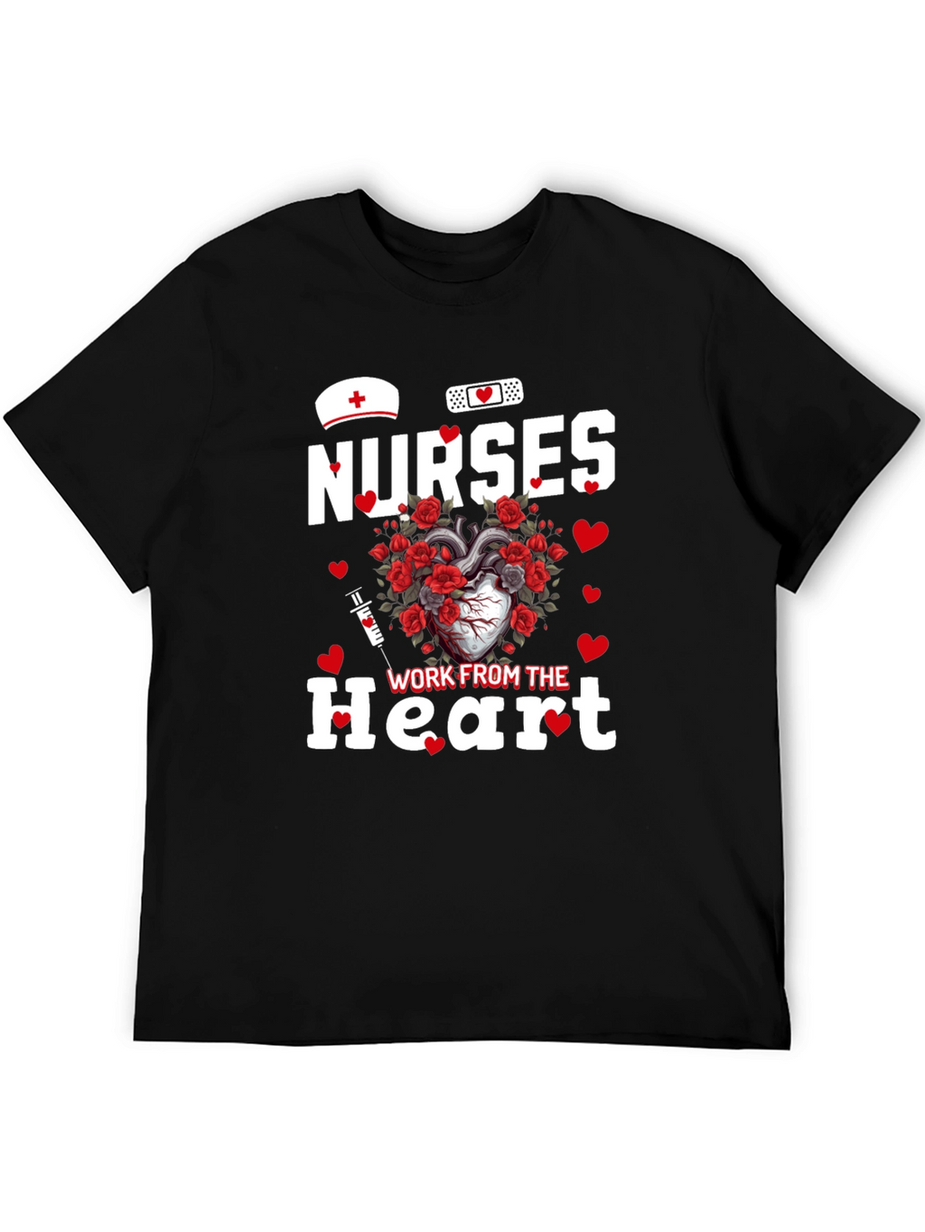 Nurses Work From The Heart Graphic Tee