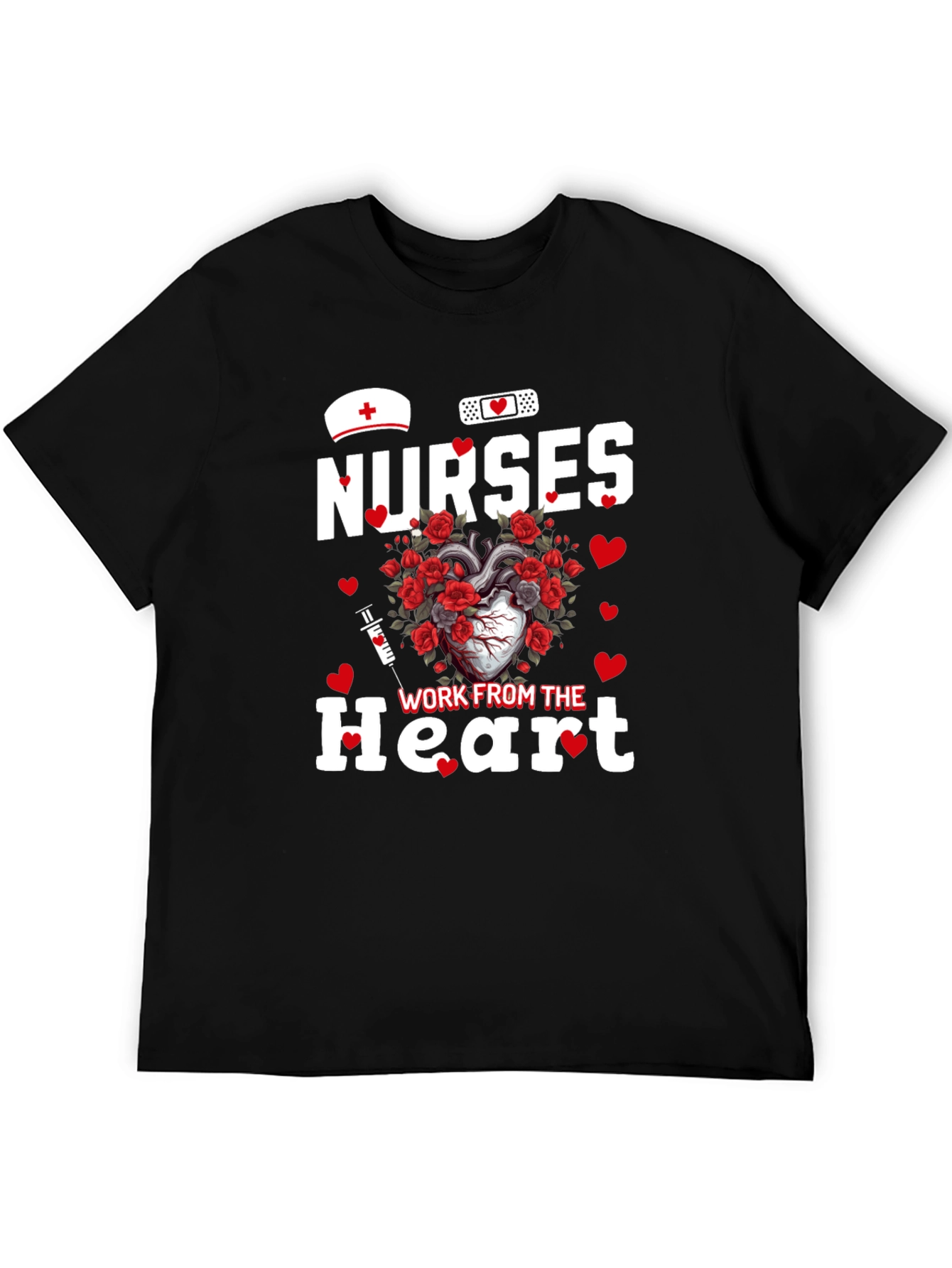 Nurses Work From The Heart Graphic Tee