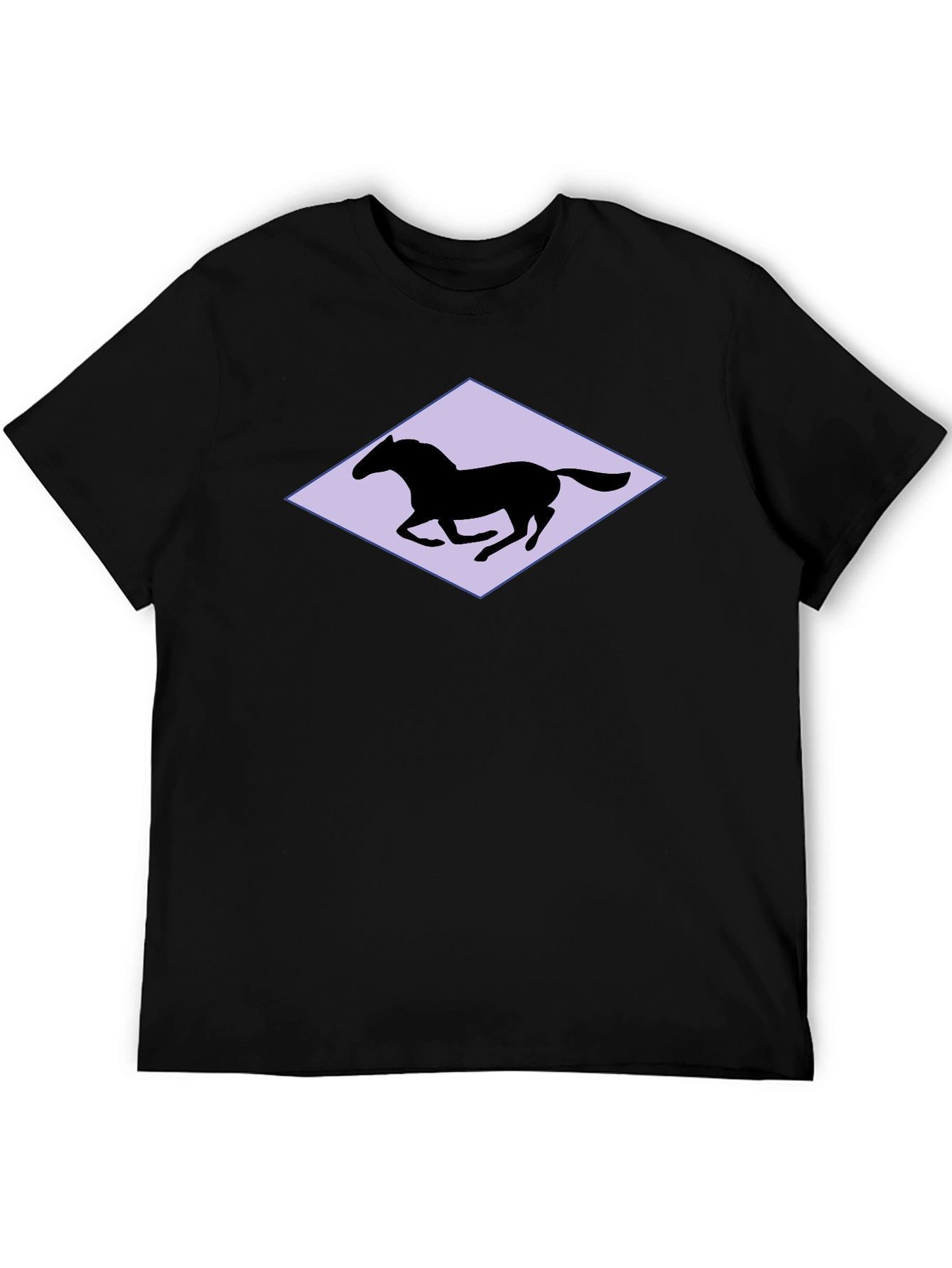Horse Silhouette Graphic Black T-Shirt