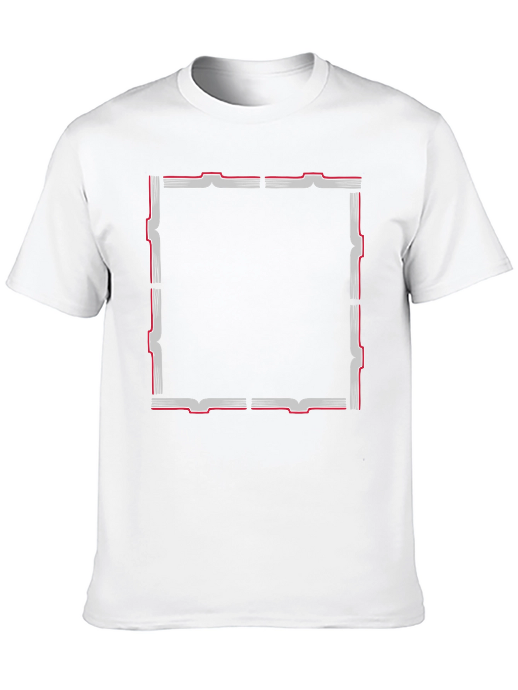 Black T-Shirt with Geometric Frame Design
