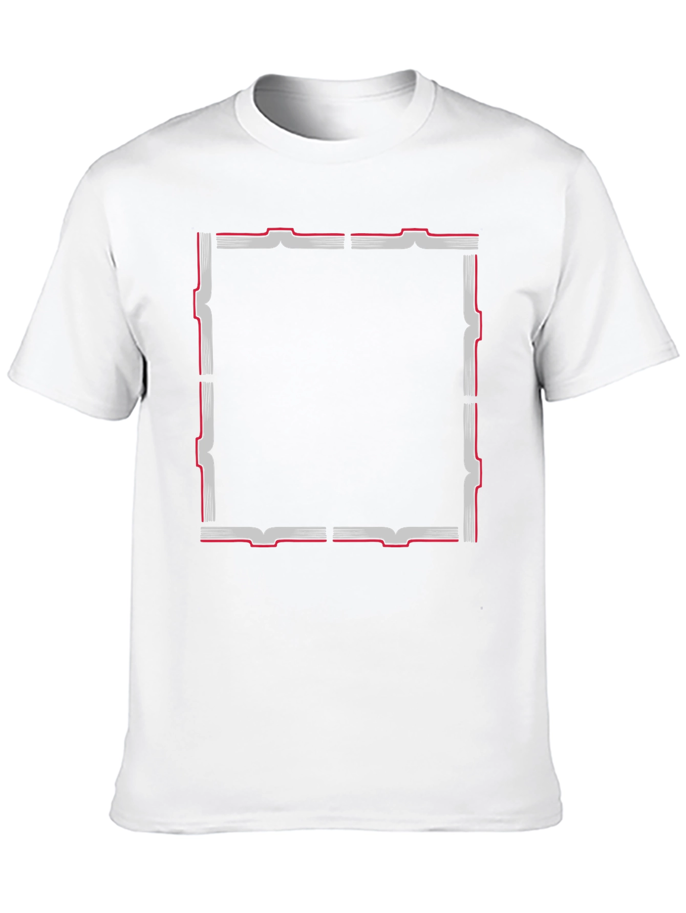 Black T-Shirt with Geometric Frame Design