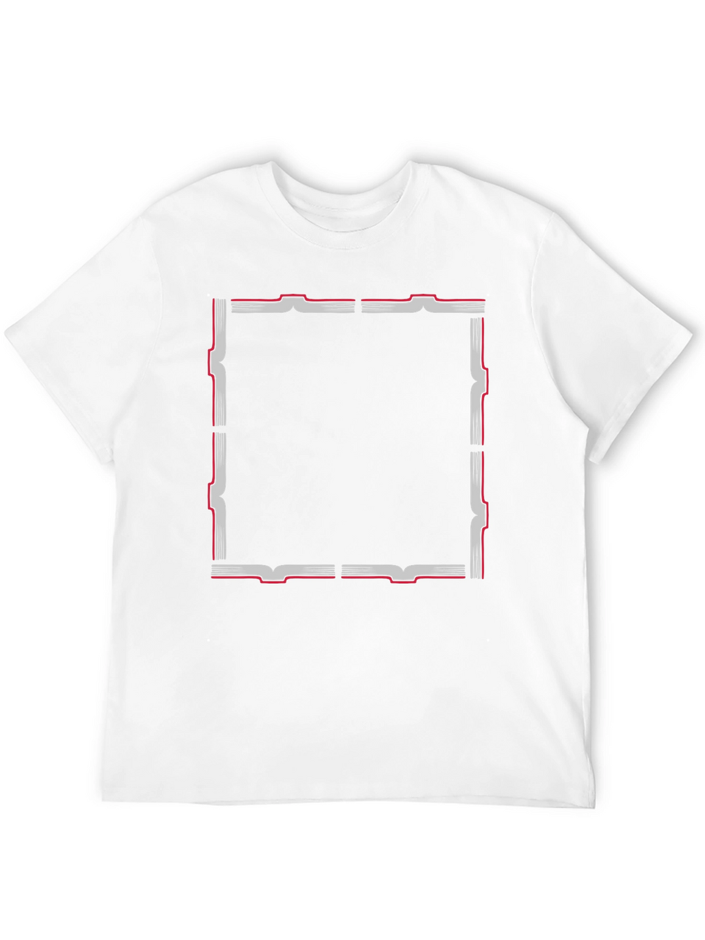 Black T-Shirt with Geometric Frame Design