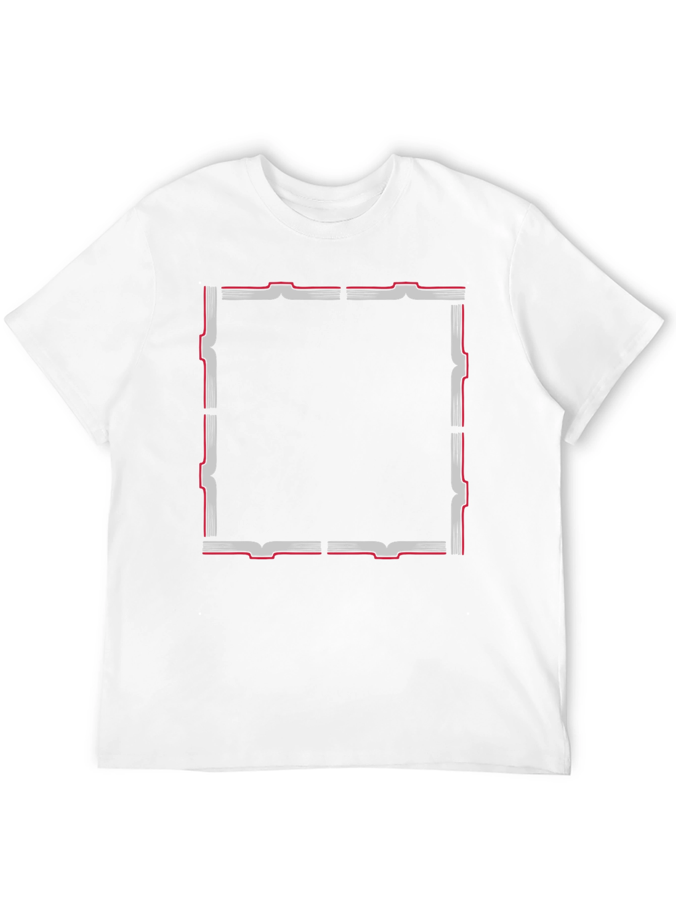 Black T-Shirt with Geometric Frame Design