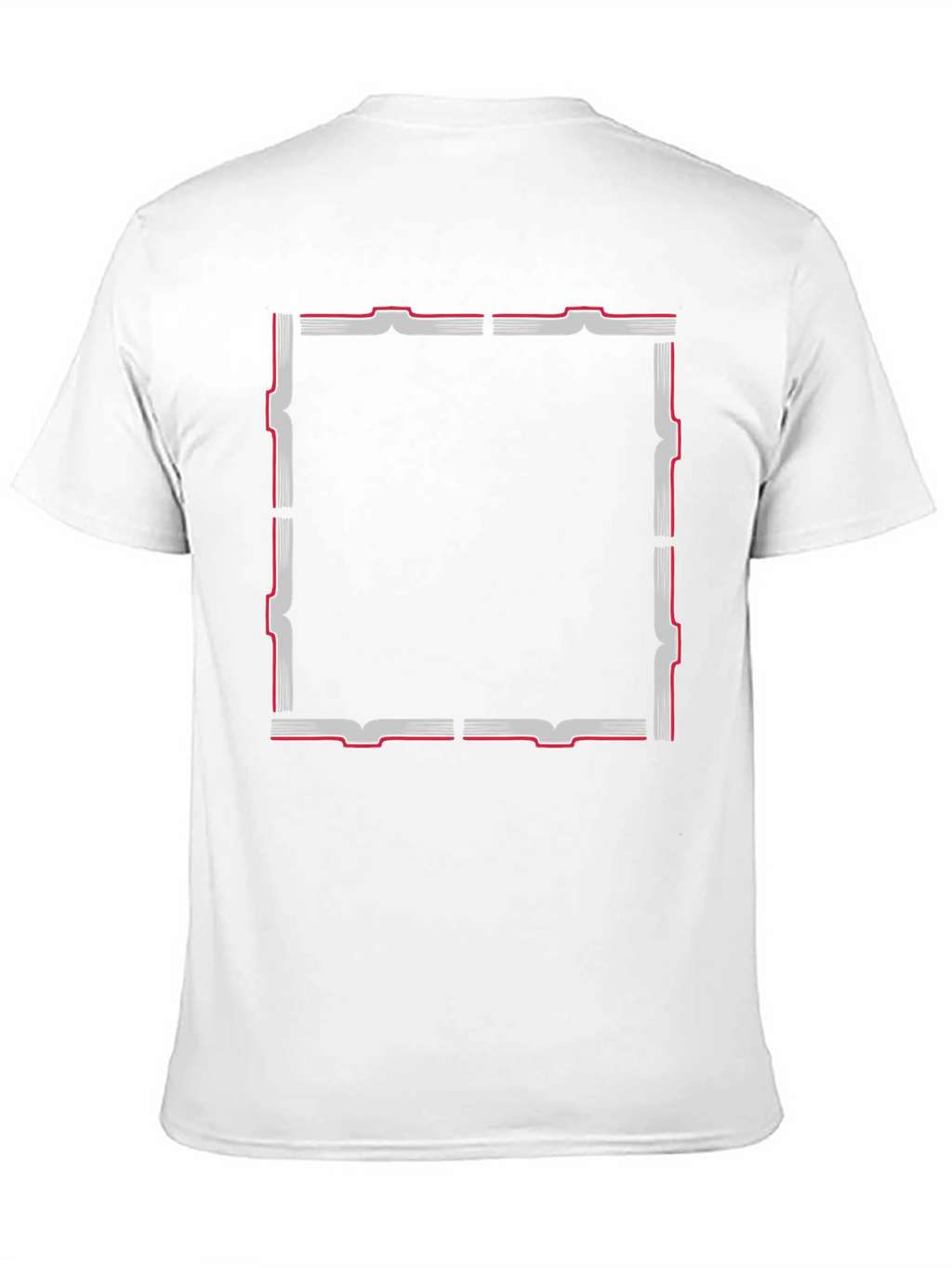 Black T-Shirt with Geometric Frame Design