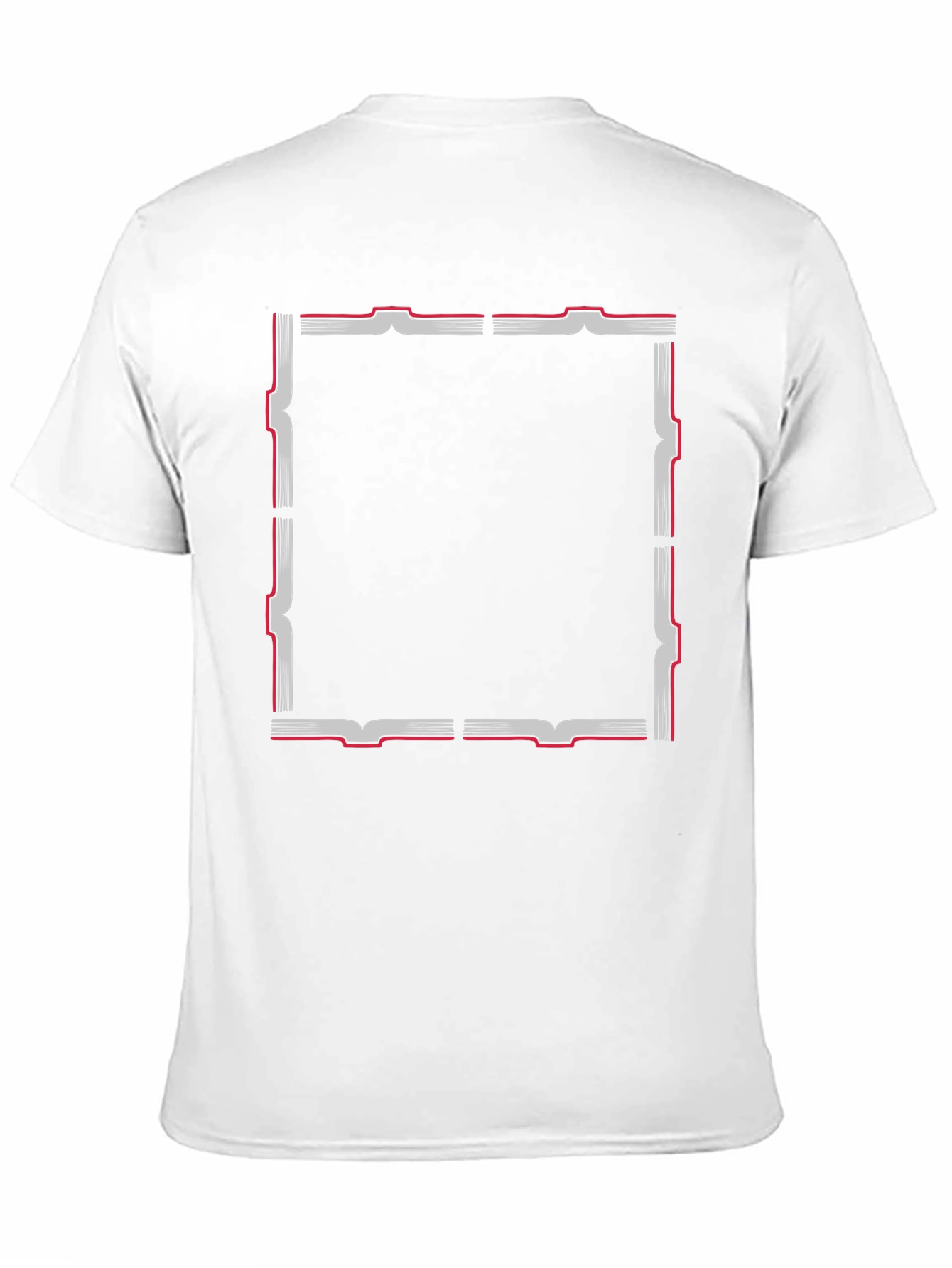 Black T-Shirt with Geometric Frame Design