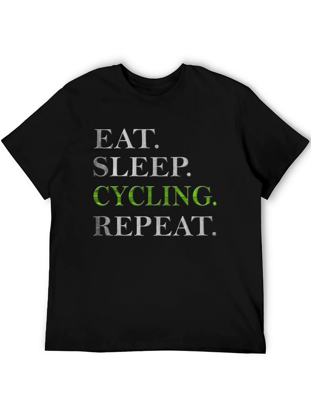 Eat Sleep Cycling Repeat T-Shirt - Black Graphic Tee