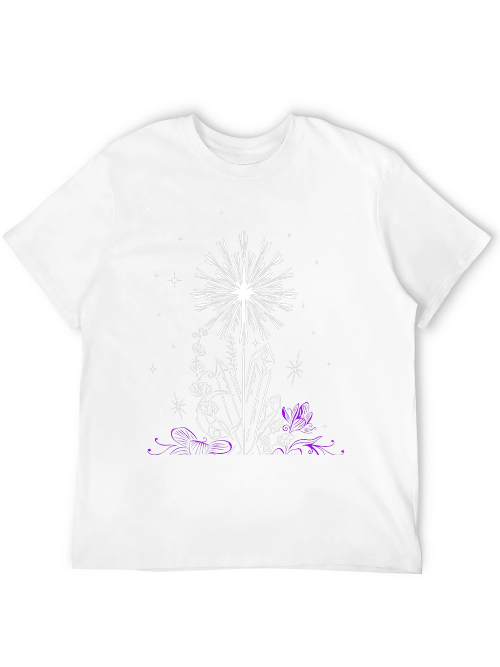 Crystal & Floral Graphic Black T-Shirt
