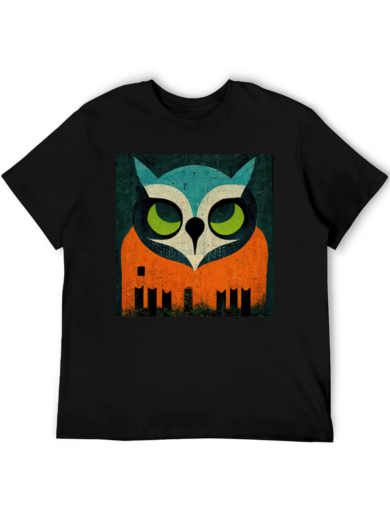 Modern Geometric Owl Graphic Print T-Shirt
