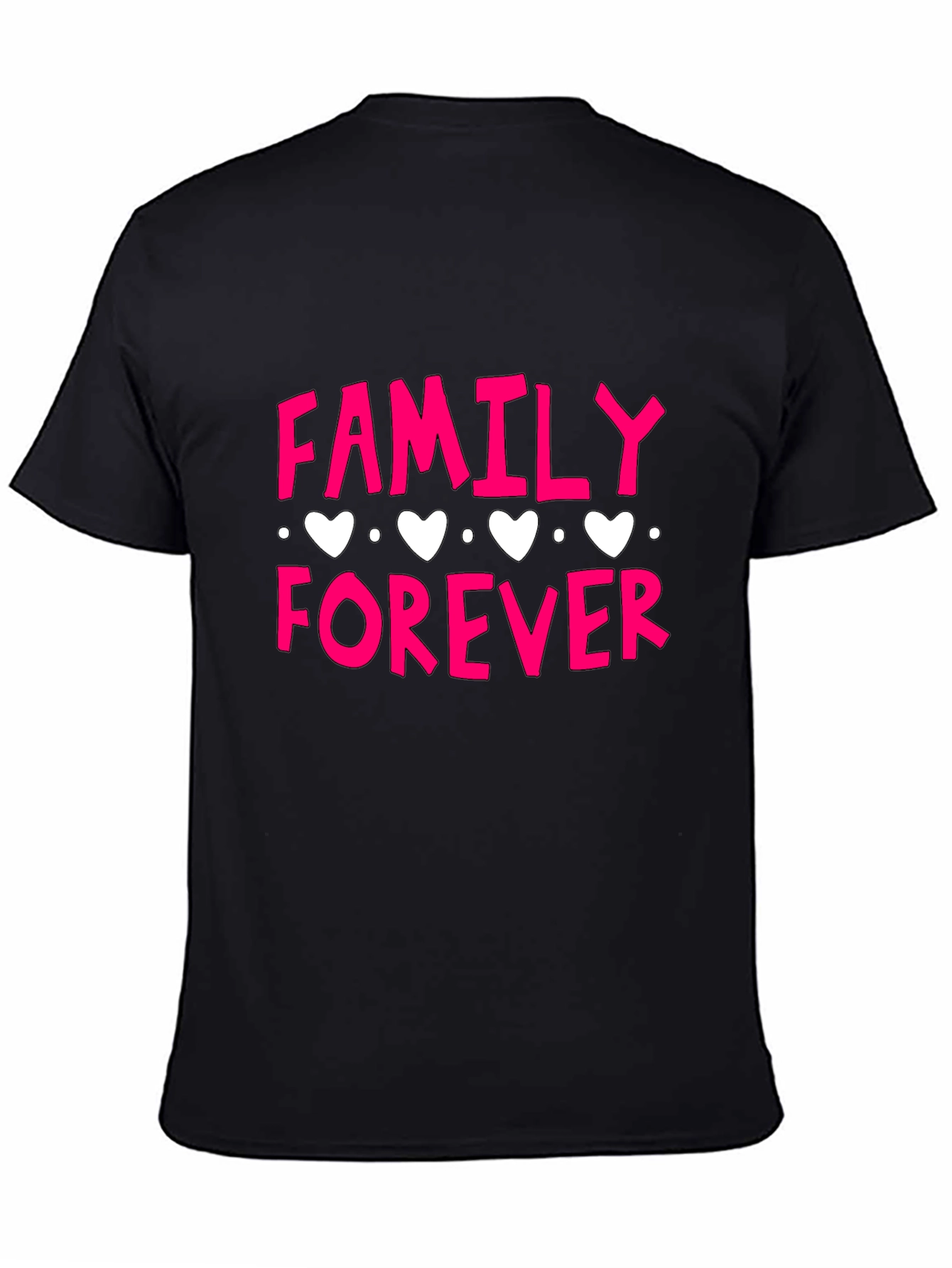 Family Forever Graphic Print Black T-Shirt