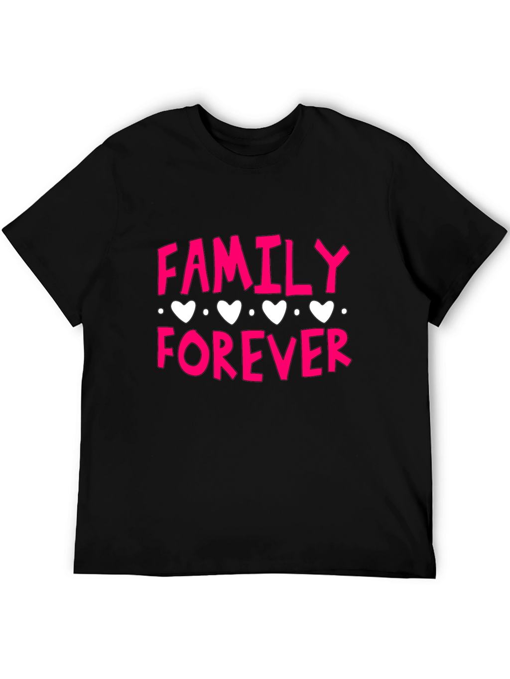 Family Forever Graphic Print Black T-Shirt