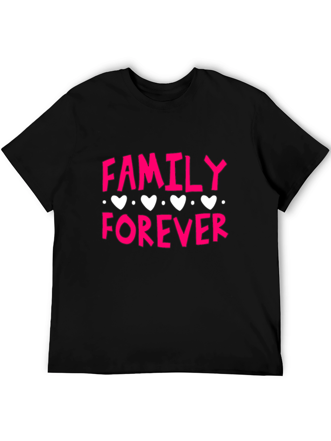 Family Forever Graphic Print Black T-Shirt