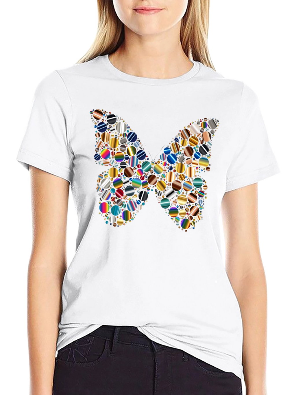 Butterfly Pattern Mens Graphic T-Shirt